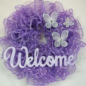 Beautiful Spring Butterfly Welcome Wreath